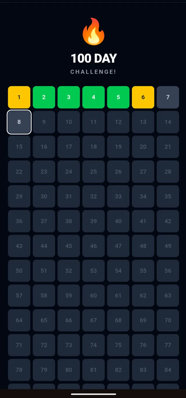 Screenshot of 100 Days Challenge