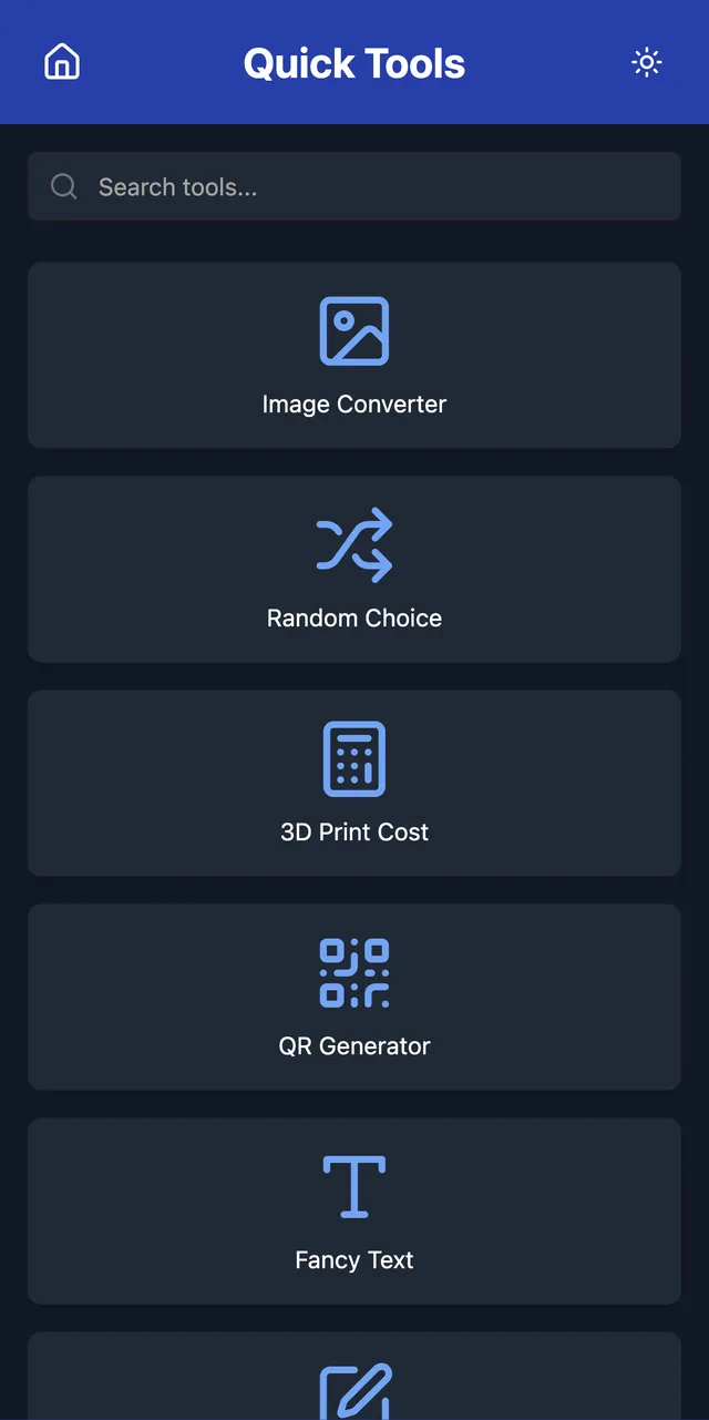 Screenshot of Personal Quick Tools