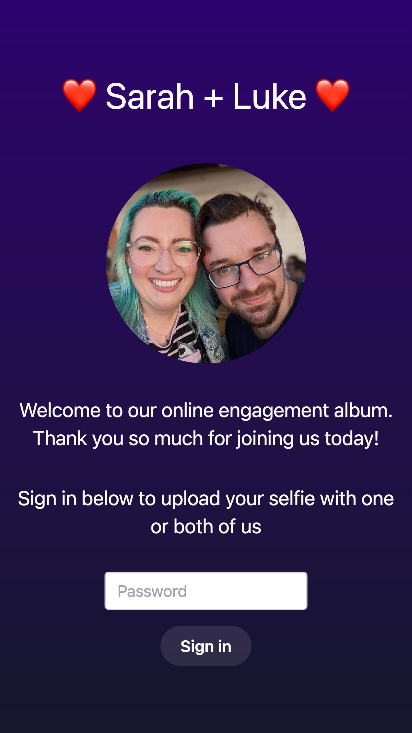 Screenshot of "Engagement Album"