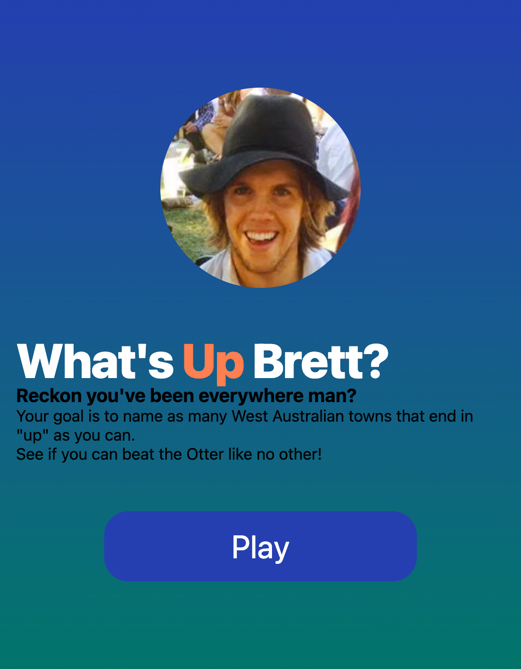 Screenshot of "Up Brett"